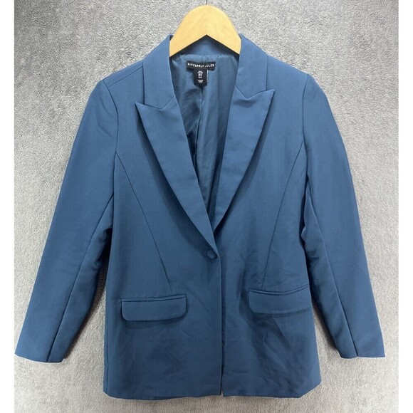 NWOT Sincerely Jules Women’s Blue Blazer 1 Button Size Small - Picture 1 of 8
